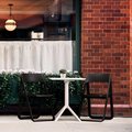 Siesta Dream Folding Outdoor Bistro Set with White Table &amp; 2 Black Chairs ISP0791S-BLA-WHI